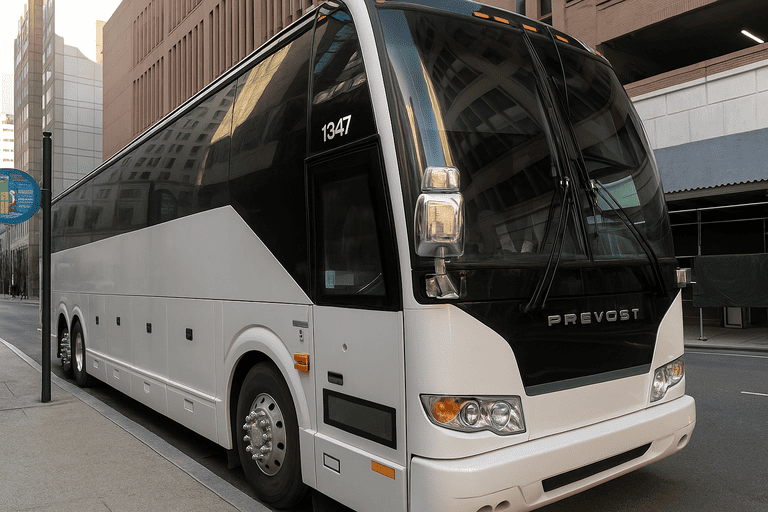 a Charter Bus Rental Camden coach bus