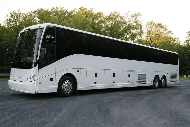 exterior of Charter Bus Rental Camden coach bus